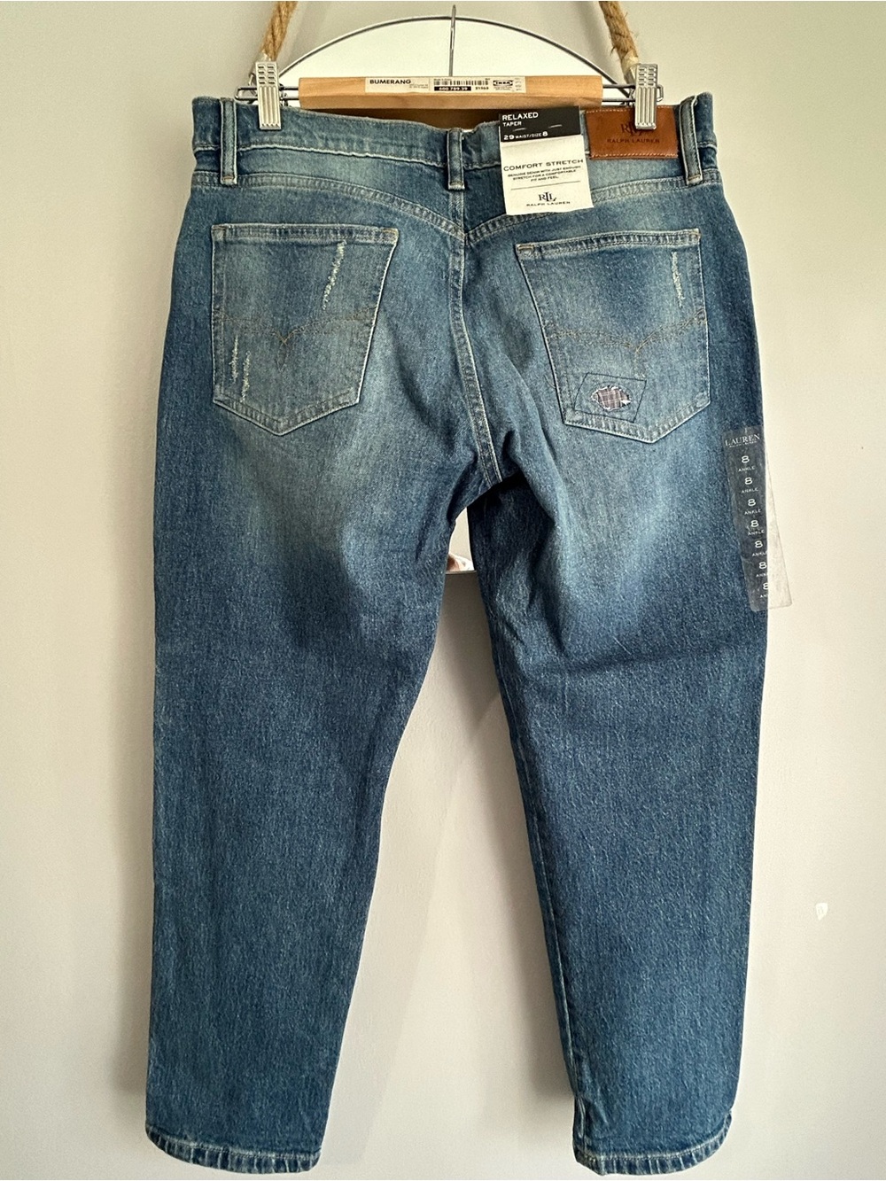 Lauren Ralph Lauren Blue Relaxed Patchwork Jeans -Sz8 - Picture 5 of 12